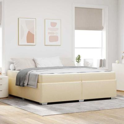 Bedframe Crème 200 x 200 cm Stof