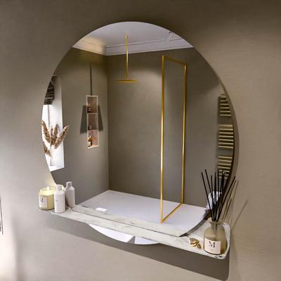 MONDIAZ SPOT spiegel rond 120cm met Spiegelplanchet kleur Glace.