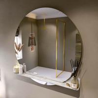 MONDIAZ SPOT spiegel rond 120cm met Spiegelplanchet kleur Glace.