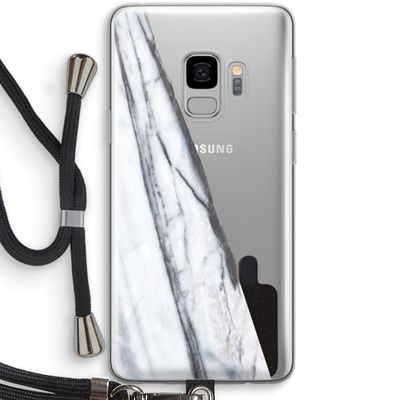Gestreepte marmer: Samsung Galaxy S9 Transparant Hoesje met koord