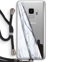 Gestreepte marmer: Samsung Galaxy S9 Transparant Hoesje met koord