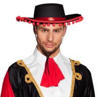 Boland Spaanse matador hoed - 59 cm - met bolletjes - carnaval - spanje thema