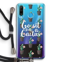 Cactus quote: Huawei P30 Lite Transparant Hoesje met koord
