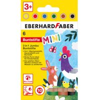 Eberhard Faber kleurpotloden MiniMaxi 3 in 1 1 cm hout 6 stuks - thumbnail