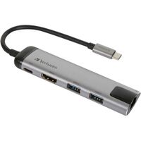 Verbatim USB 3.2 Gen 1 multiport hub, USB-C > 2x USB-A + USB-C + HDMI + RJ-45 usb-hub PD, opladen tot 100 watt - thumbnail