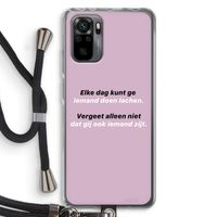 gij zijt ook iemand: Xiaomi Redmi Note 10 Pro Transparant Hoesje met koord