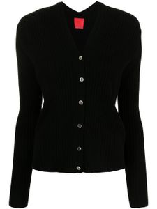 Cashmere In Love cardigan crop Inez en maille nervurée - Noir