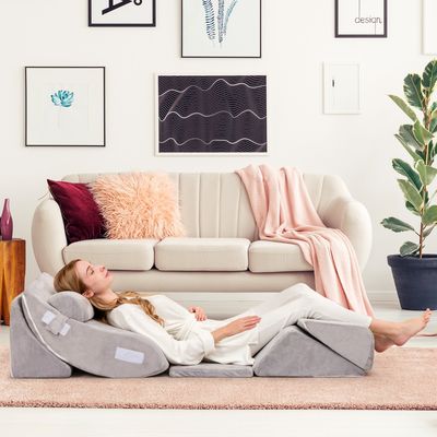 6 Stuks Bed Wigkussen Traagschuim Vulkussen Set met Comfortabel en Verstelbaar Rug Steunkussen