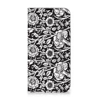 iPhone 13 Pro Max Smart Cover Black Flowers - thumbnail