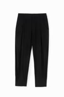 Geplooide zwarte broek - BLACK - XS - thumbnail