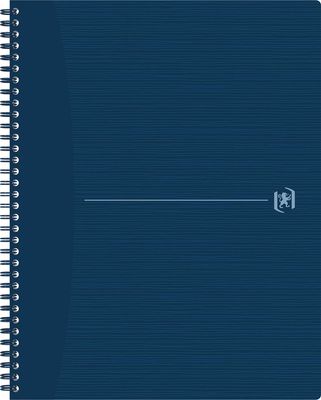 Oxford Origin spiraalschrift, ft A4+, 140 bladzijden, geruit 5 mm, blauw
