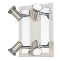 Eglo Led plafondspotRottelo Square 4-lichts Led nikkel mat - 90916