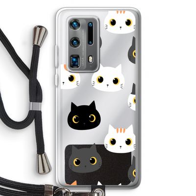 Katten: Huawei P40 Pro Plus Transparant Hoesje met koord