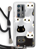 Katten: Huawei P40 Pro Plus Transparant Hoesje met koord