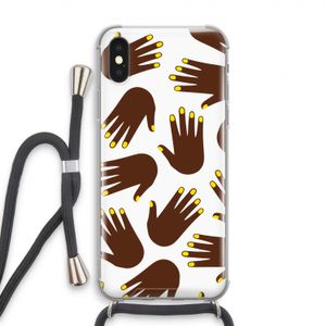 Hands dark: iPhone X Transparant Hoesje met koord