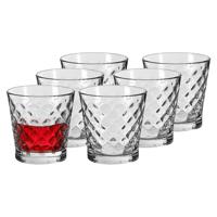 Alessandro Drinkglazen Diamante - 12x stuks - glas - 280 ml - 9 x 9 cm