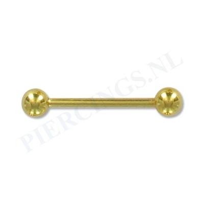 Barbell goud kleur 18 mm
