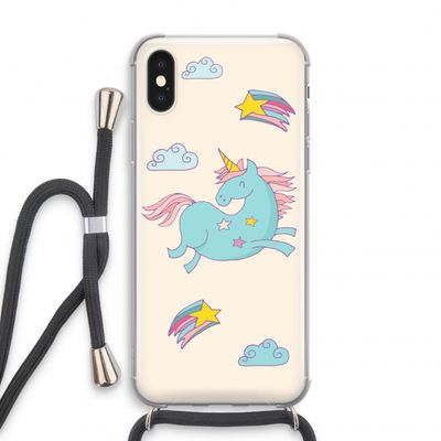 Vliegende eenhoorn: iPhone XS Transparant Hoesje met koord