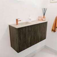 Toiletmeubel Mondiaz Joya Dlux | 81.6 cm | Meubelkleur Shadow | Faye wastafel Frappe Wasbak Links | 1 kraangat