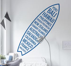 Sticker Surfboard Met Landen