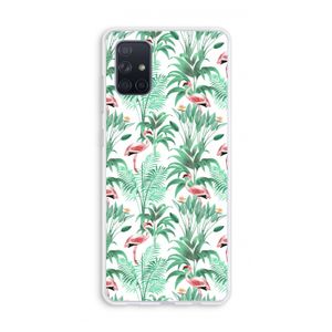 Flamingo bladeren: Galaxy A71 Transparant Hoesje