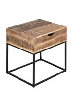 Joseph - Nachtkastje - natuurlijk hout - gerecycled mango hout - 45x45x35 cm