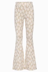 LOOXS Little Zomer broek meisjes jaquard bloemen - beige