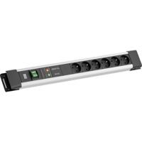 Bachmann BM005931 Overspanningsveilige stekkerdoos Grijs, Zwart Randaarde stekker 1 stuk(s)