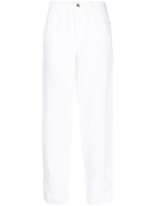 Emporio Armani pantalon en lin à coupe droite - Blanc