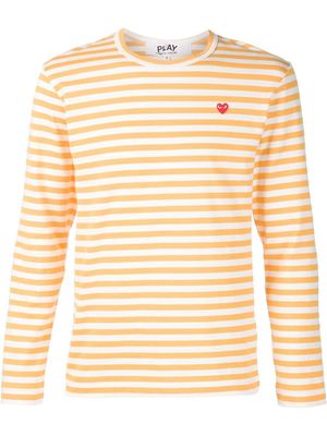 Comme Des Garçons Play t-shirt rayé à manches longues - Jaune