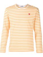 Comme Des Garçons Play t-shirt rayé à manches longues - Jaune