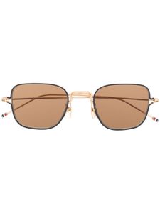 Thom Browne Eyewear lunettes de soleil à monture fine carrée - Or