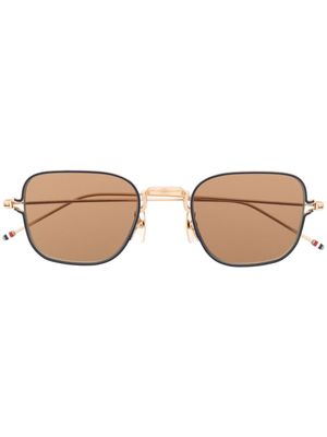 Thom Browne Eyewear lunettes de soleil à monture fine carrée - Or