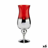 Kaarshouder Kristal Rood Zilverkleurig 13 x 35 x 13 cm (6 Stuks) - thumbnail