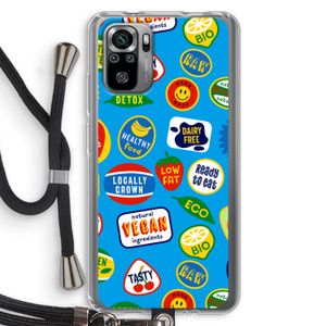 Fruitsticker: Xiaomi Redmi Note 10S Transparant Hoesje met koord