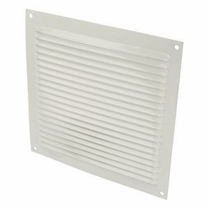 AMIG Ventilatierooster/muurrooster - 170 x 170mm - aluminium - wit - schoepenrooster