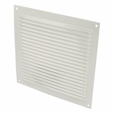 AMIG Ventilatierooster/muurrooster - 170 x 170mm - aluminium - wit - schoepenrooster