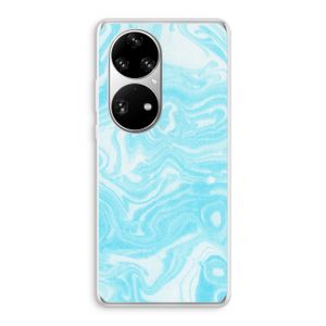 Waterverf blauw: Huawei P50 Pro Transparant Hoesje