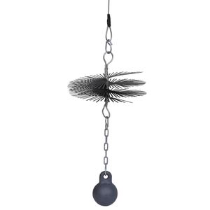 The Living Store Schoorsteenveegborstel Rond - 25 cm - Staal