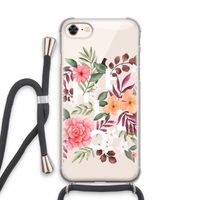 Hello in flowers: iPhone 7 Transparant Hoesje met koord