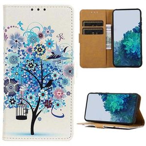 Glam Series Huawei Nova 10 Wallet Case - Bloeiende Boom / Blauw