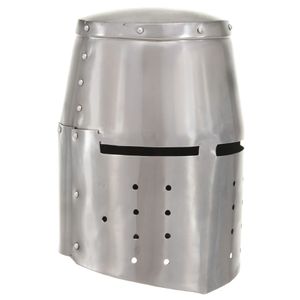 VidaXL Ridderhelm middeleeuws replica larp staal zilverkleurig