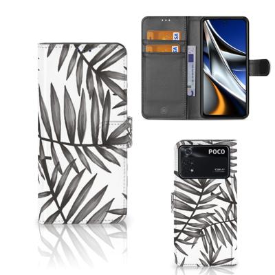 Xiaomi Poco X4 Pro 5G Hoesje Leaves Grey Xiaomi Poco X4 Pro 5G Hoesje Leaves Grey