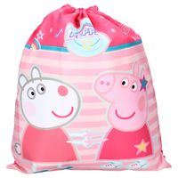 Peppa Pig gymtas/rugzak/rugtas voor kinderen - roze - polyester - 44 x 37 cm