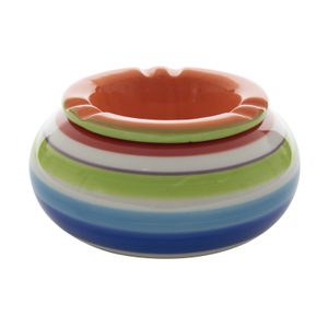 Ronde terras asbak/stormasbak oranje keramiek 14 x 14 x 7 cm