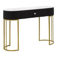 Mauro Ferretti Montpellier Console in metalen stof hout zwart witgoud