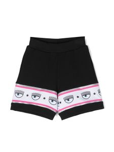 Chiara Ferragni Kids short à bande logo - Noir