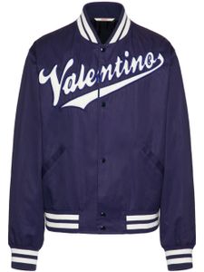 Valentino Garavani veste bomber à patch logo - Bleu