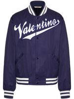 Valentino Garavani veste bomber à patch logo - Bleu - thumbnail