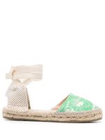 Manebi espadrilles à motif palmier - Vert - thumbnail